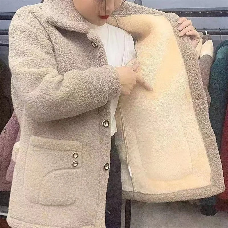 Naisten talven paksu fleece takki