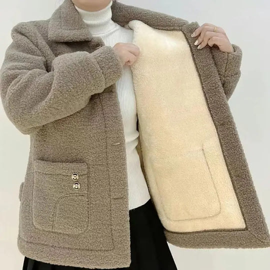 Naisten talven paksu fleece takki