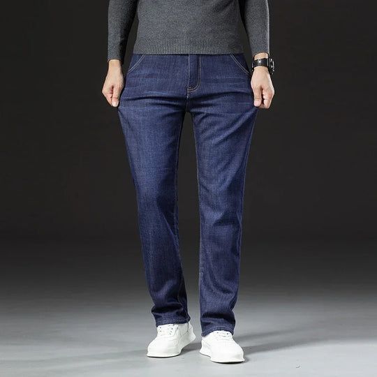 Miesten Lamb Fluff Denim Suorat housut