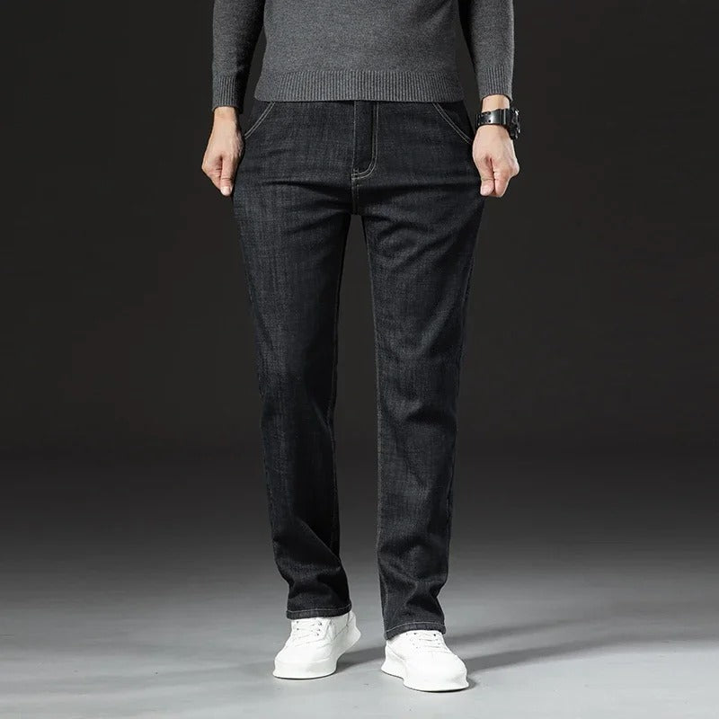 Miesten Lamb Fluff Denim Suorat housut