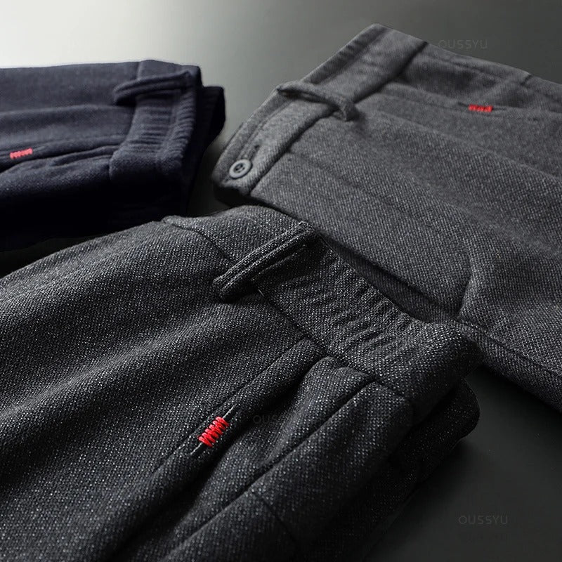 Miesten slim fit -puuvillahousut