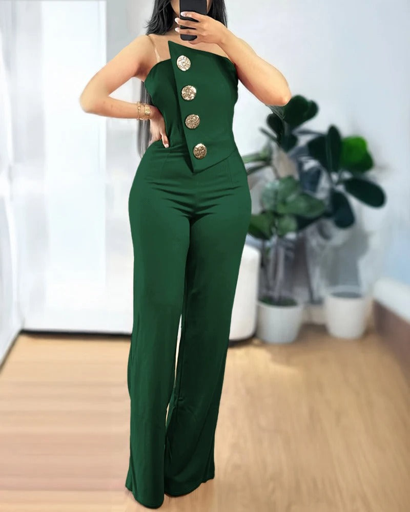 Epäsymmetrinen Bandeau olkaimeton Jumpsuit
