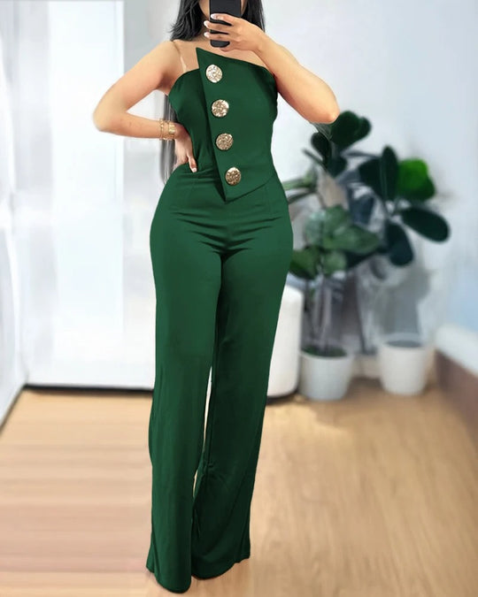 Epäsymmetrinen Bandeau olkaimeton Jumpsuit