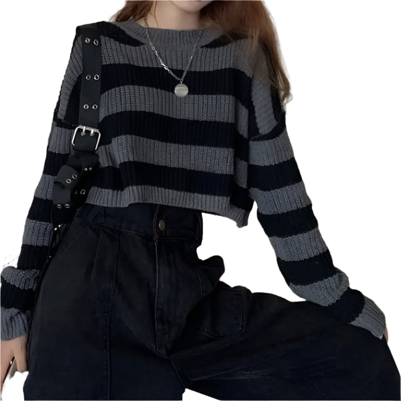 Naisten Vintage ylimitoitettu cropped villapaita
