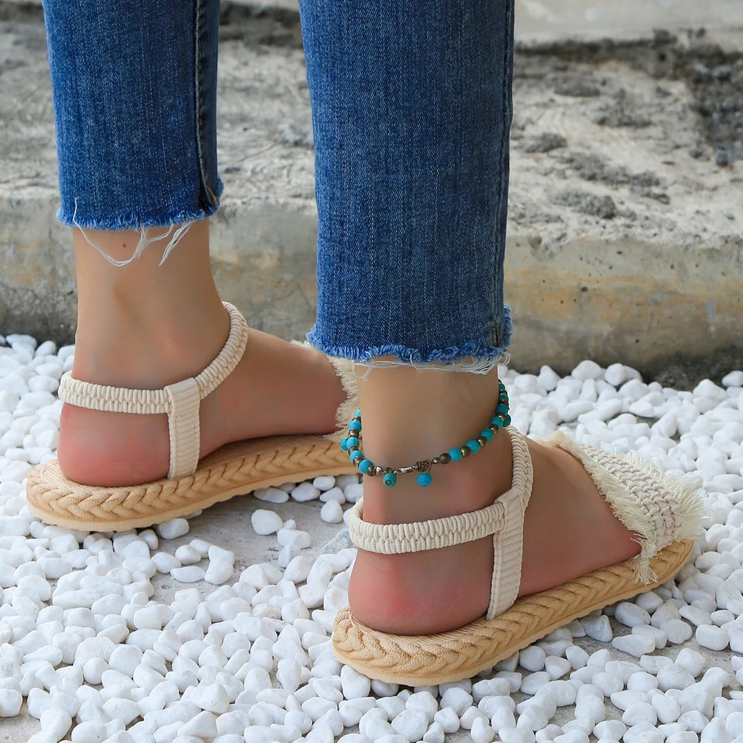Naisten Tupsu Lace-Up Flat Sandaalit