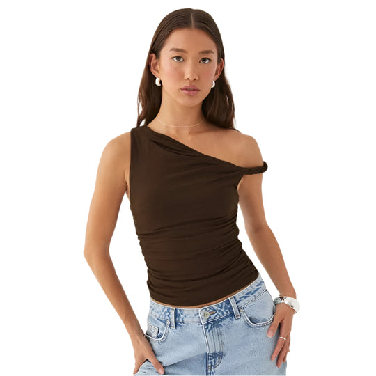 Naisten off-shoulder Crop tankkitoppi