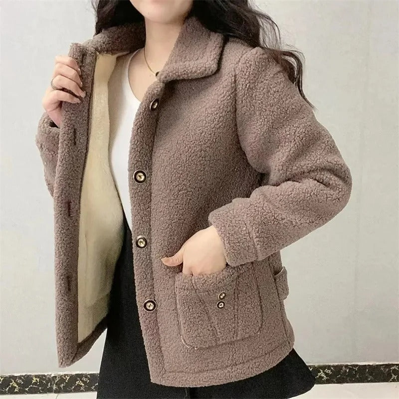 Naisten talven paksu fleece takki