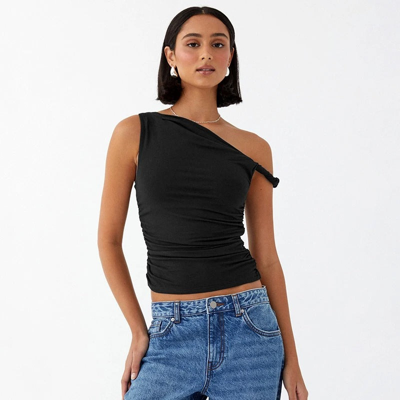 Naisten off-shoulder Crop tankkitoppi