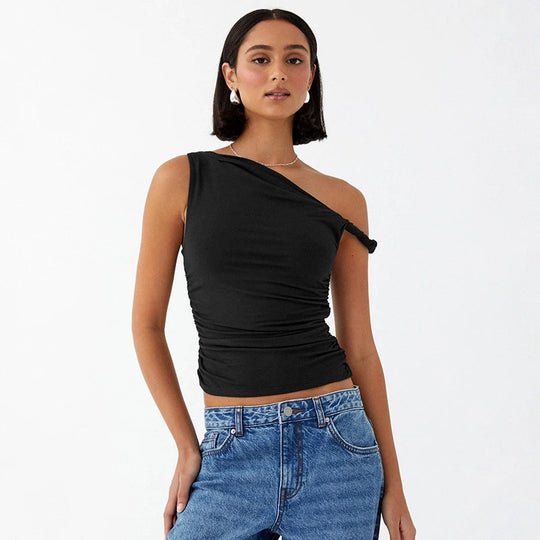 Naisten off-shoulder Crop tankkitoppi