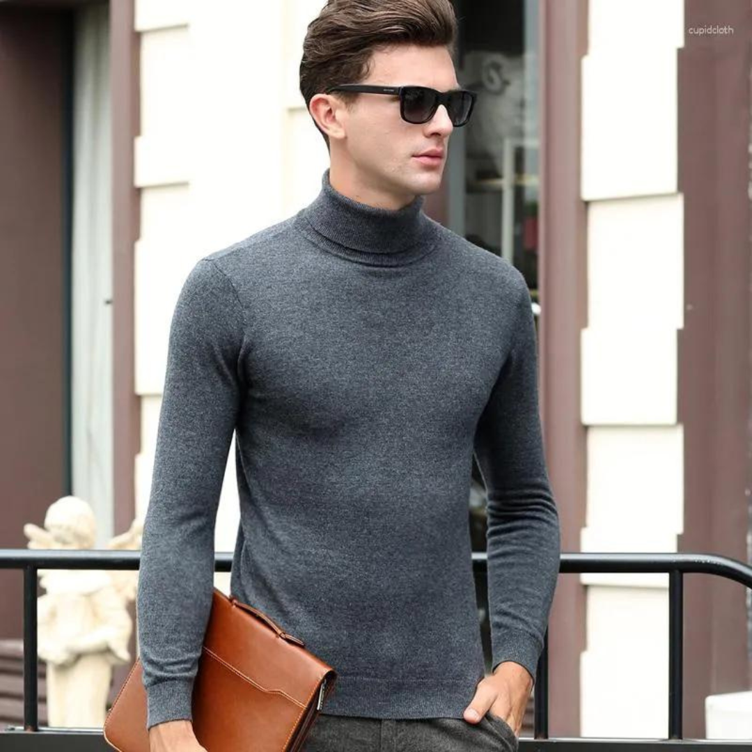 Miesten Slim Turtleneck Villapaita