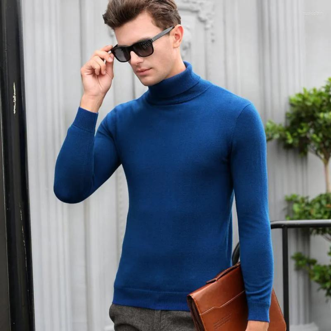 Miesten Slim Turtleneck Villapaita