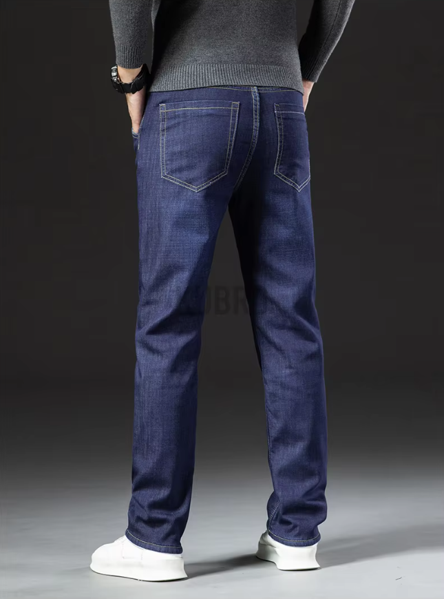 Miesten Lamb Fluff Denim Suorat housut