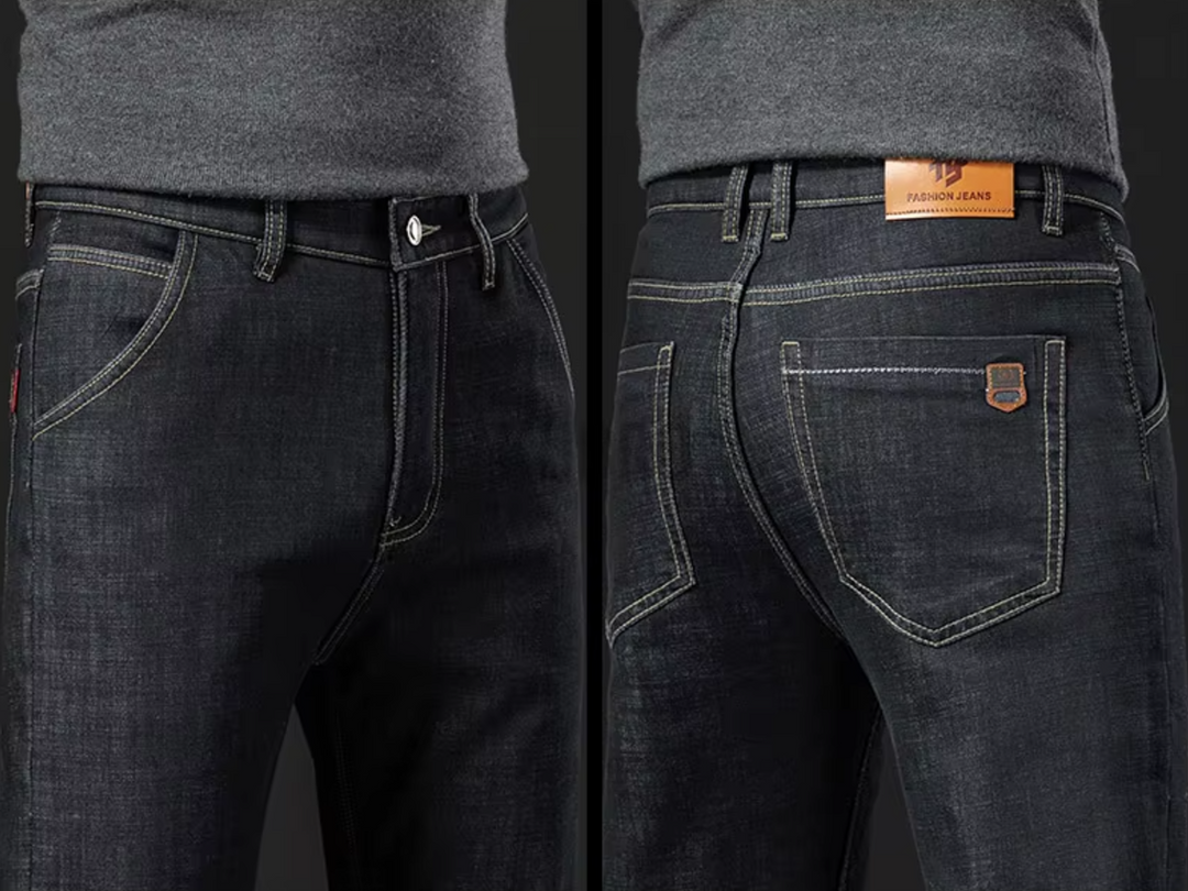 Miesten Lamb Fluff Denim Suorat housut