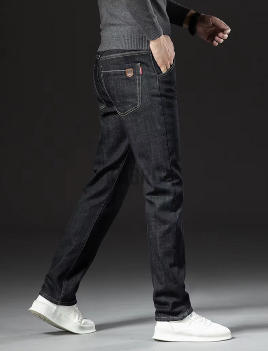 Miesten Lamb Fluff Denim Suorat housut
