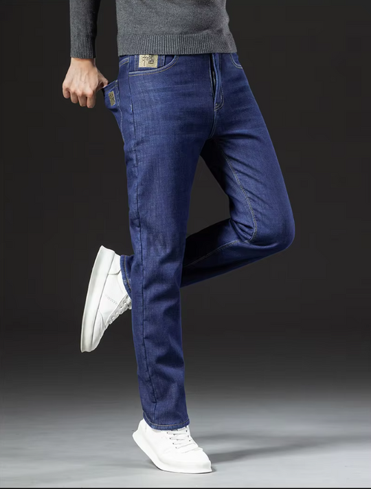 Miesten Lamb Fluff Denim Suorat housut