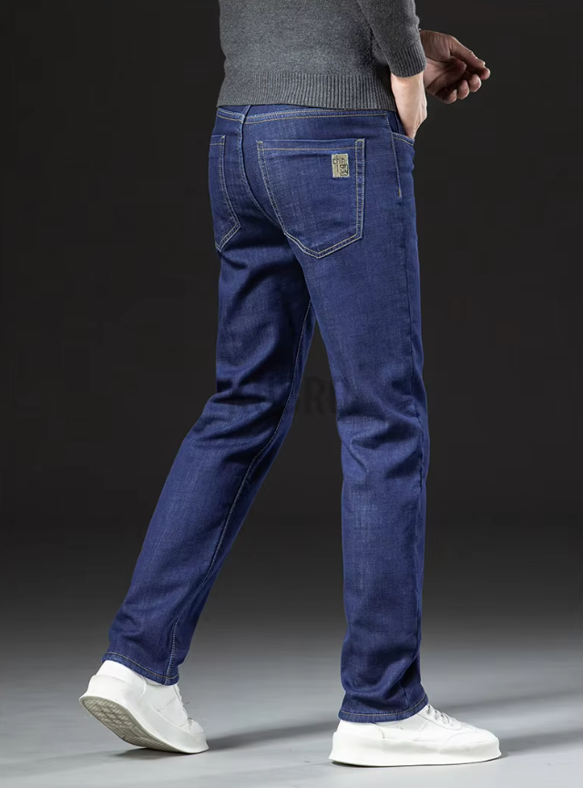 Miesten Lamb Fluff Denim Suorat housut