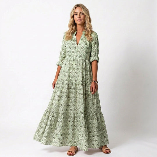 Naisten Kesämekko V kaula-aukolla Vintage Painaa Hihat
