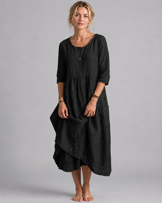 Naisten Midi Mekko Vintage Liina Tyyli