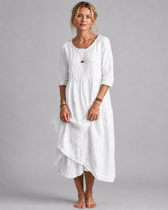 Naisten Midi Mekko Vintage Liina Tyyli