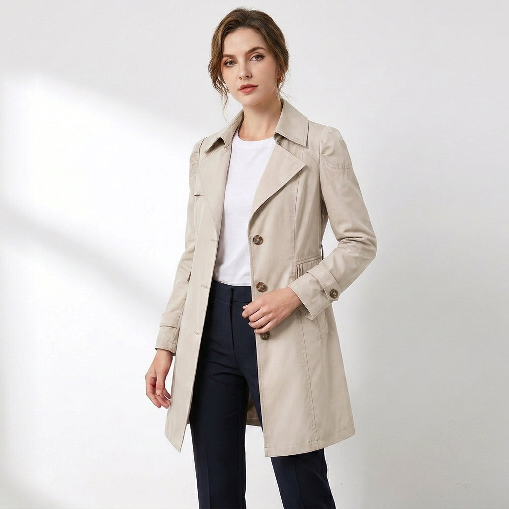 Naisten Trenchcoat Moderni Muotoilu