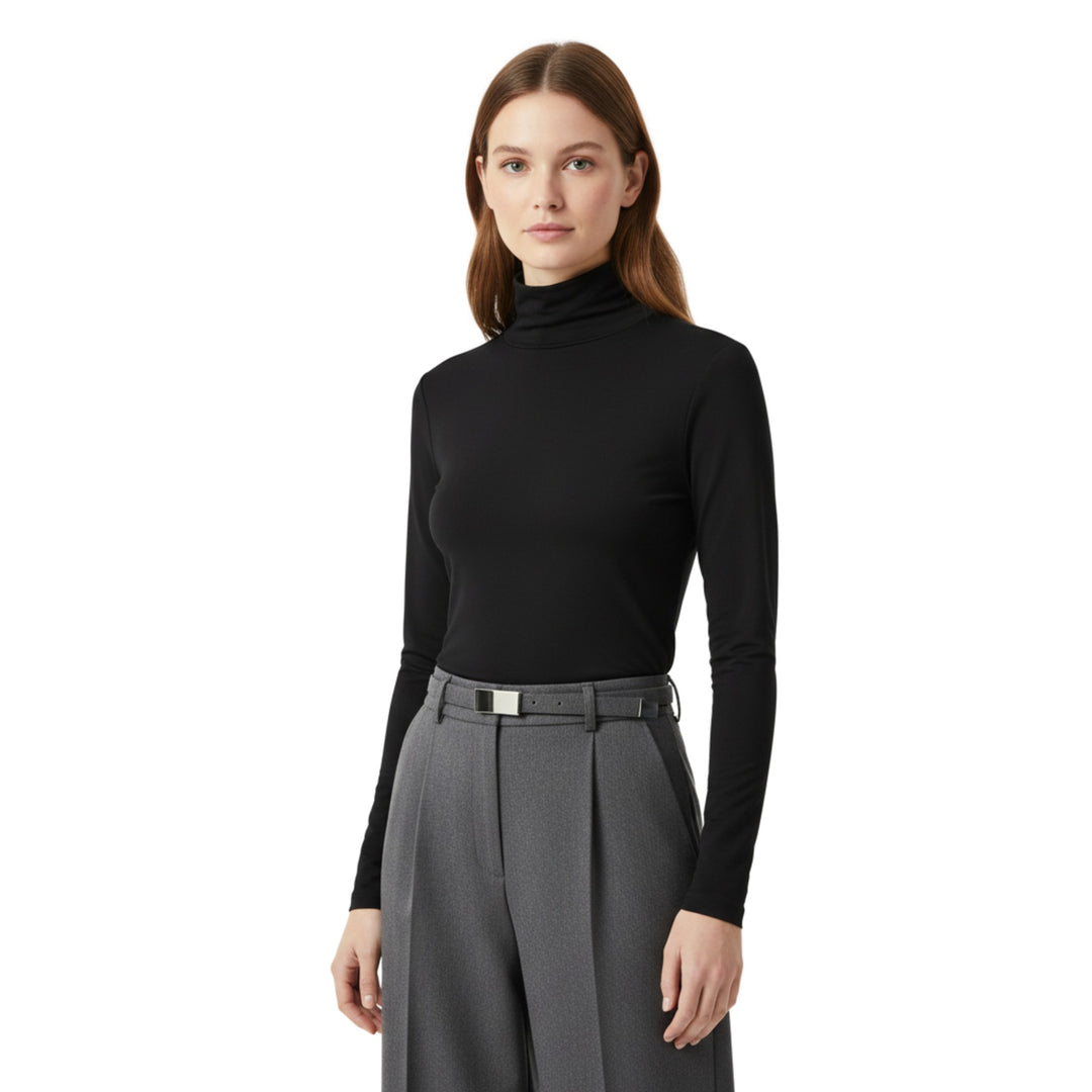 Naisten Turtleneck Soft Knit T-paita