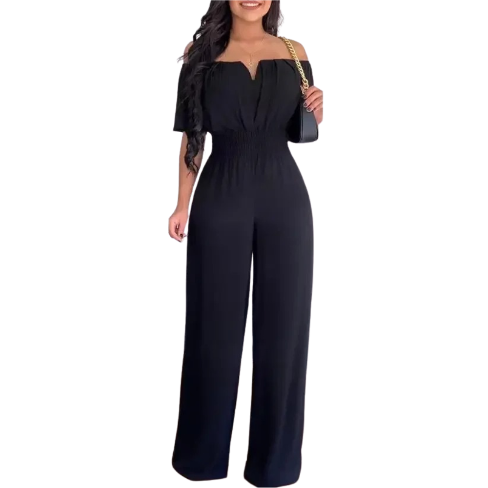 Naisten Off Shoulder Leveä jalka Jumpsuit