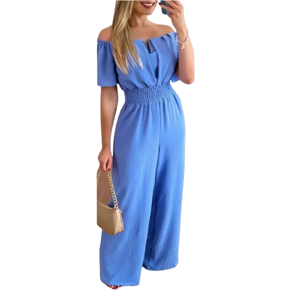 Naisten Off Shoulder Leveä jalka Jumpsuit