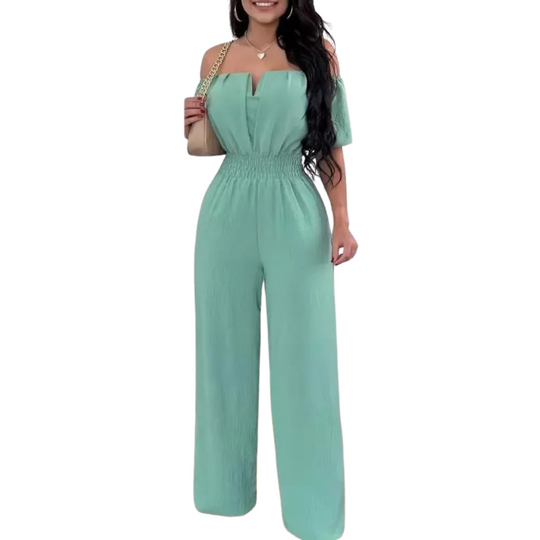 Naisten Off Shoulder Leveä jalka Jumpsuit