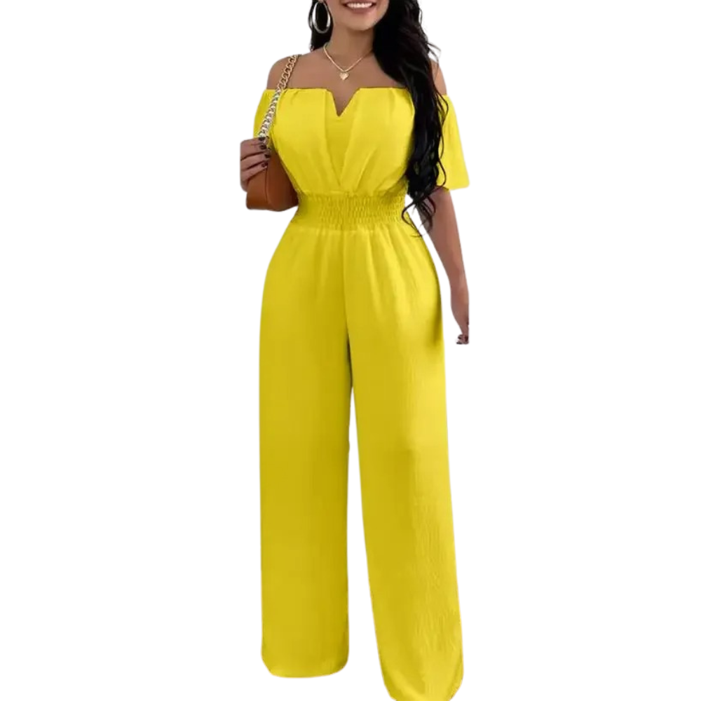 Naisten Off Shoulder Leveä jalka Jumpsuit