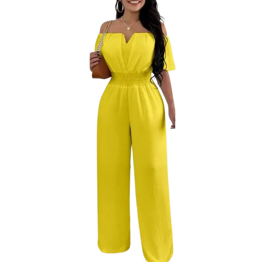 Naisten Off Shoulder Leveä jalka Jumpsuit