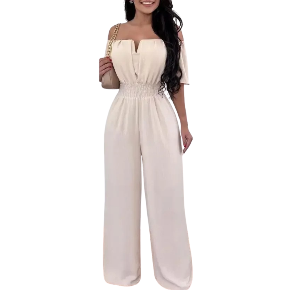 Naisten Off Shoulder Leveä jalka Jumpsuit