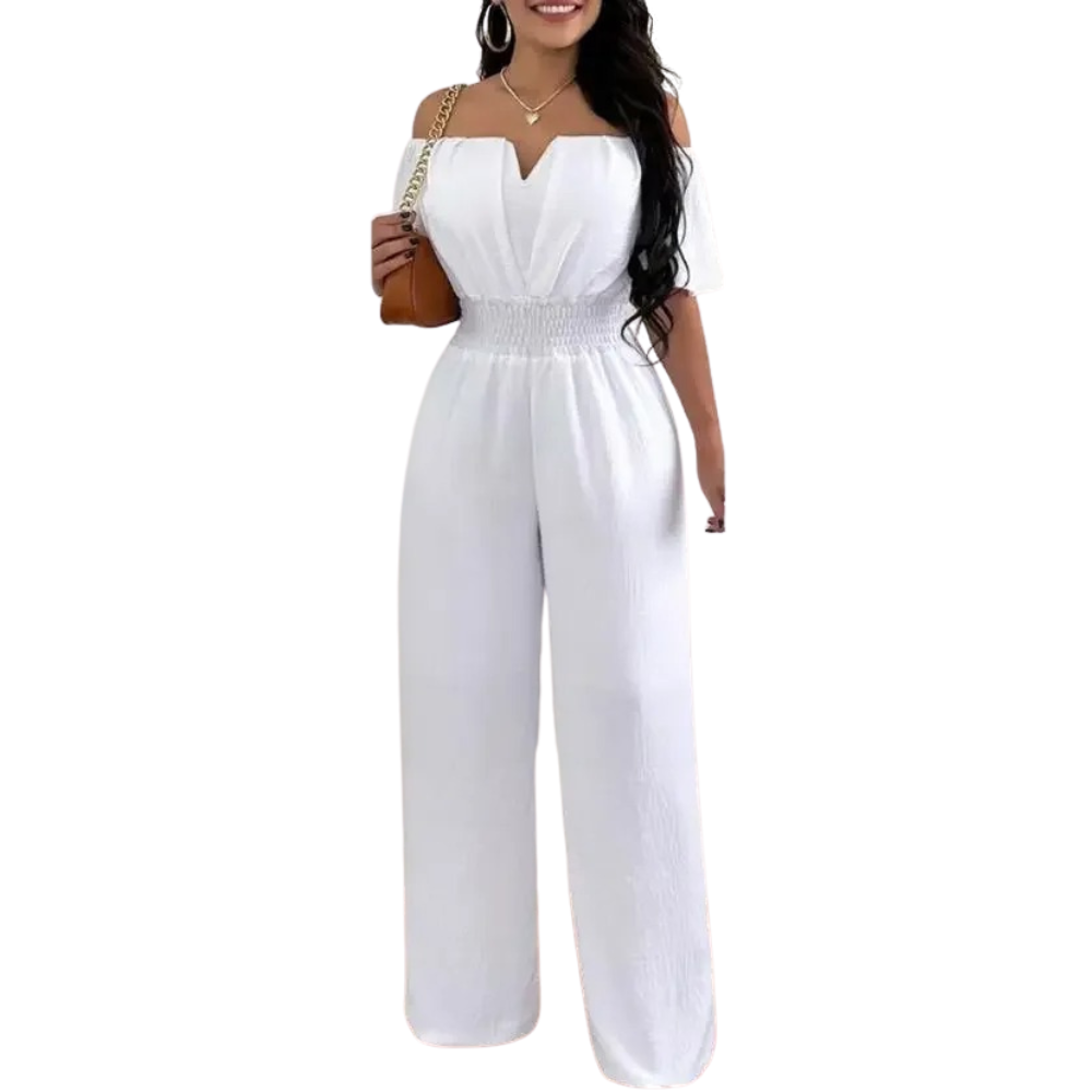 Naisten Off Shoulder Leveä jalka Jumpsuit