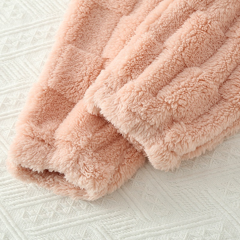 Naisten talvi ruudullinen pyjama setti