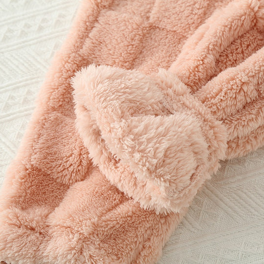 Naisten talvi ruudullinen pyjama setti