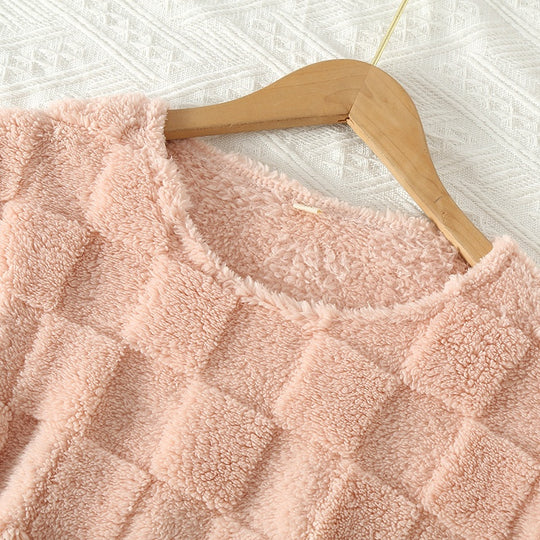 Naisten talvi ruudullinen pyjama setti