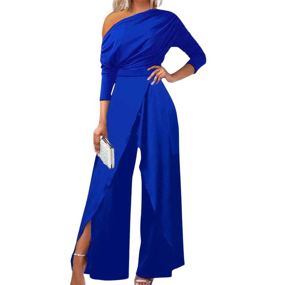 Naisten Slit Ruched leveä jalka Jumpsuit
