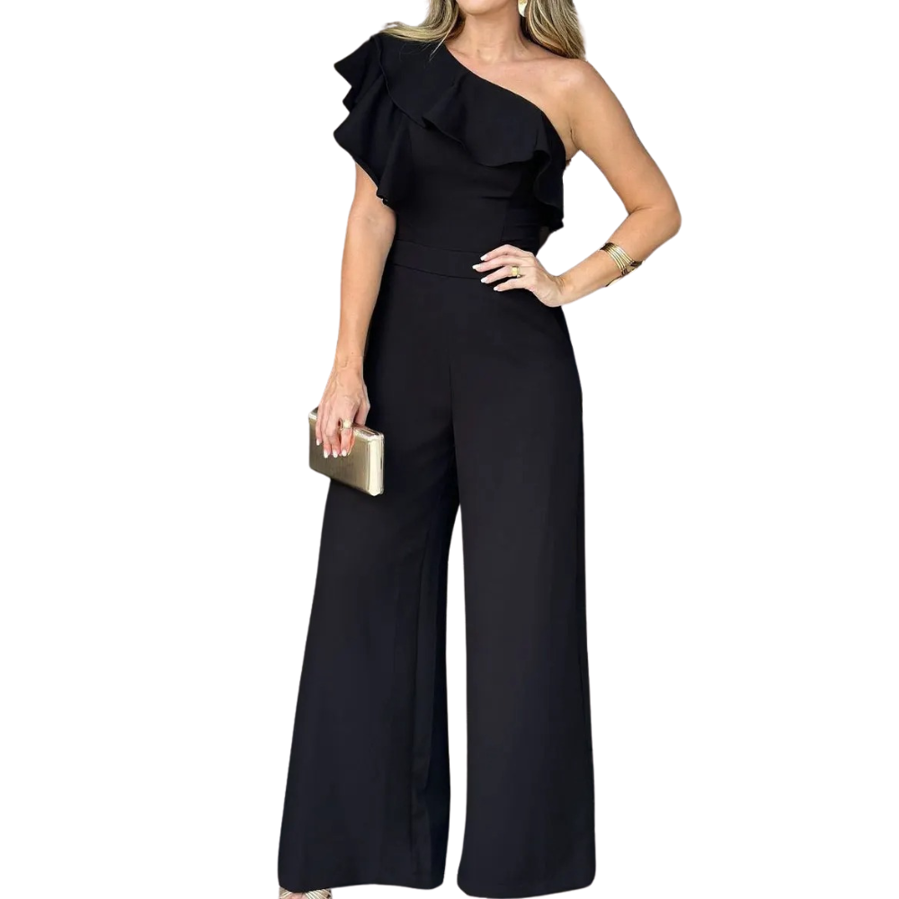 Naisten yksi olkapää röyhelöt Jumpsuit