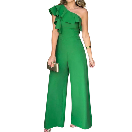 Naisten yksi olkapää röyhelöt Jumpsuit