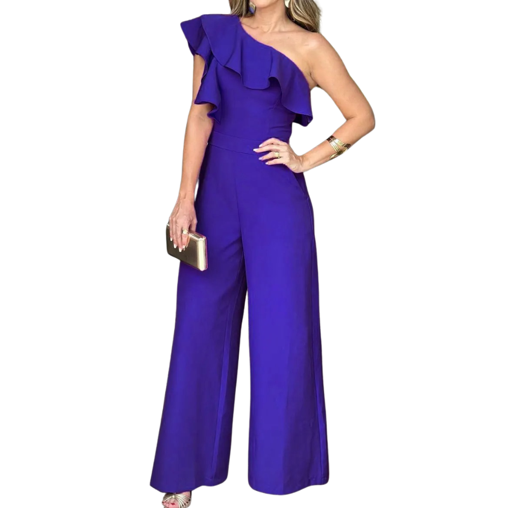 Naisten yksi olkapää röyhelöt Jumpsuit