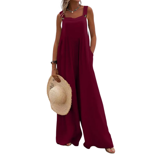 Naisten Yksivärinen Suspender Jumpsuit