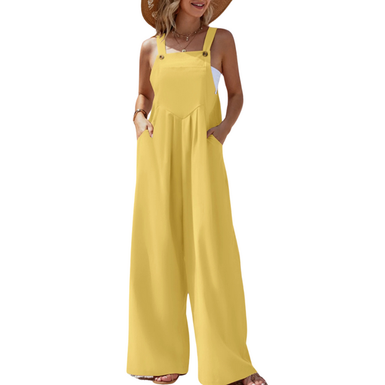 Naisten Yksivärinen Suspender Jumpsuit