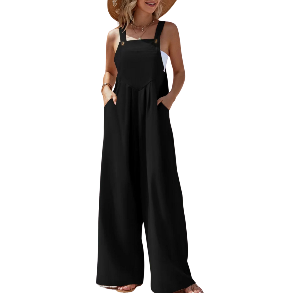 Naisten Yksivärinen Suspender Jumpsuit