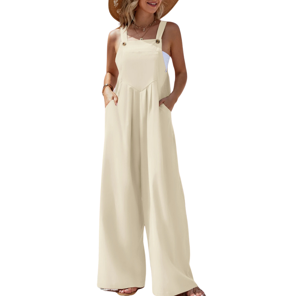 Naisten Yksivärinen Suspender Jumpsuit