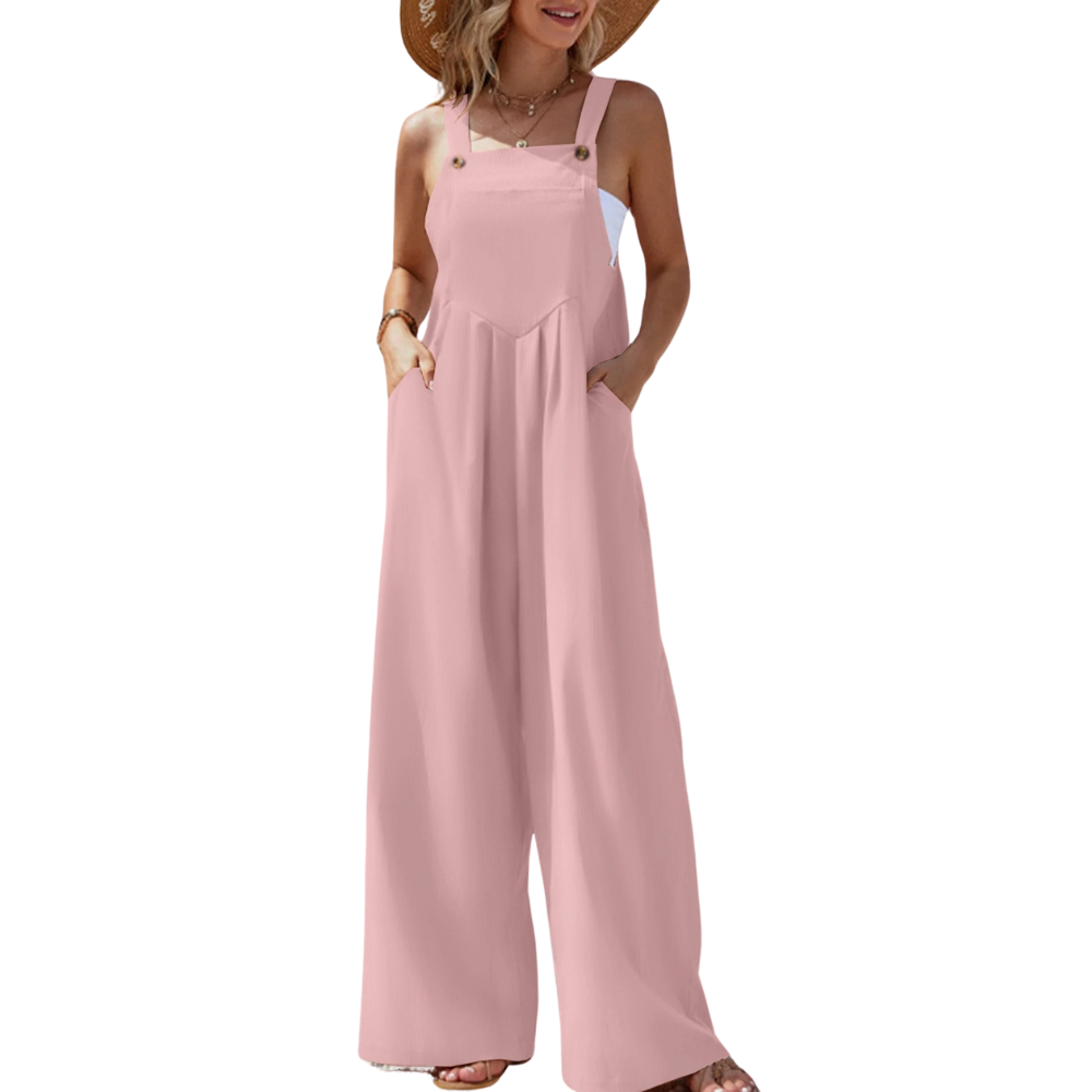 Naisten Yksivärinen Suspender Jumpsuit