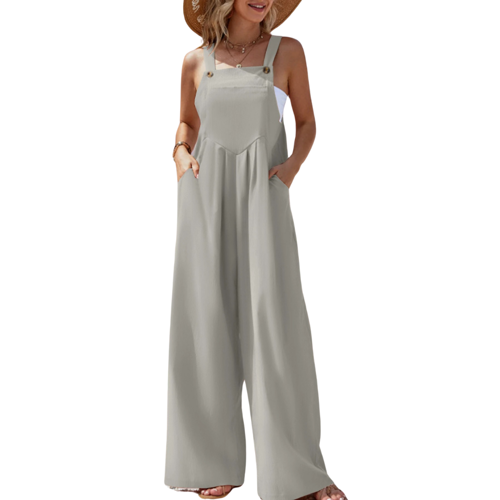 Naisten Yksivärinen Suspender Jumpsuit