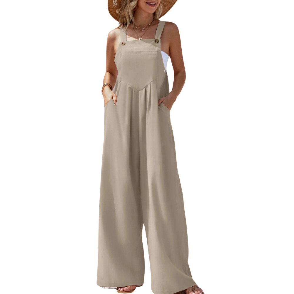 Naisten Yksivärinen Suspender Jumpsuit