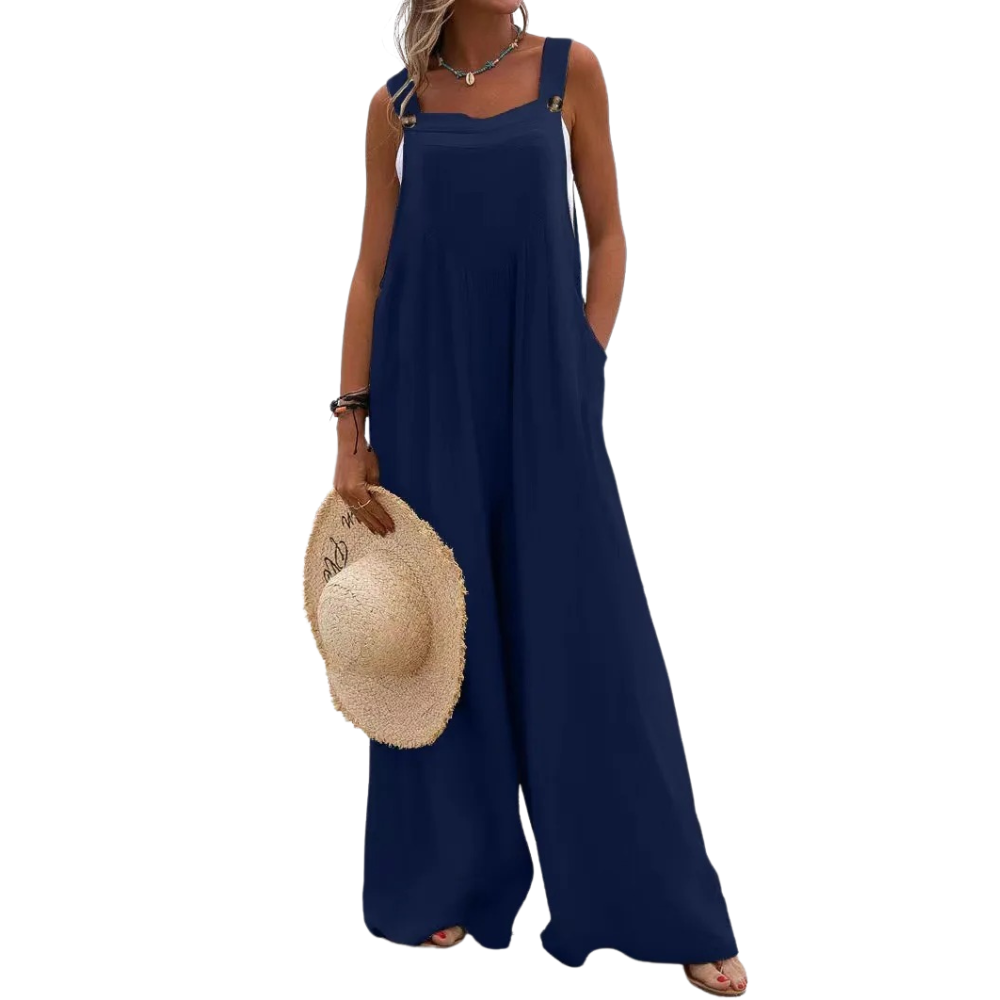 Naisten Yksivärinen Suspender Jumpsuit
