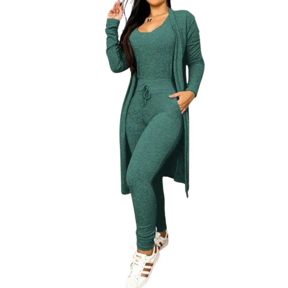 Kiristysnauha Pocket Design Jumpsuit & takki Set
