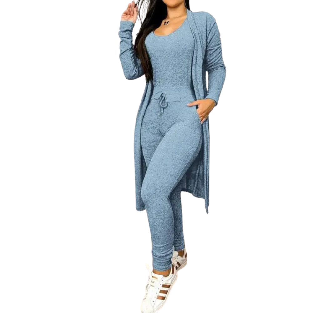 Kiristysnauha Pocket Design Jumpsuit & takki Set