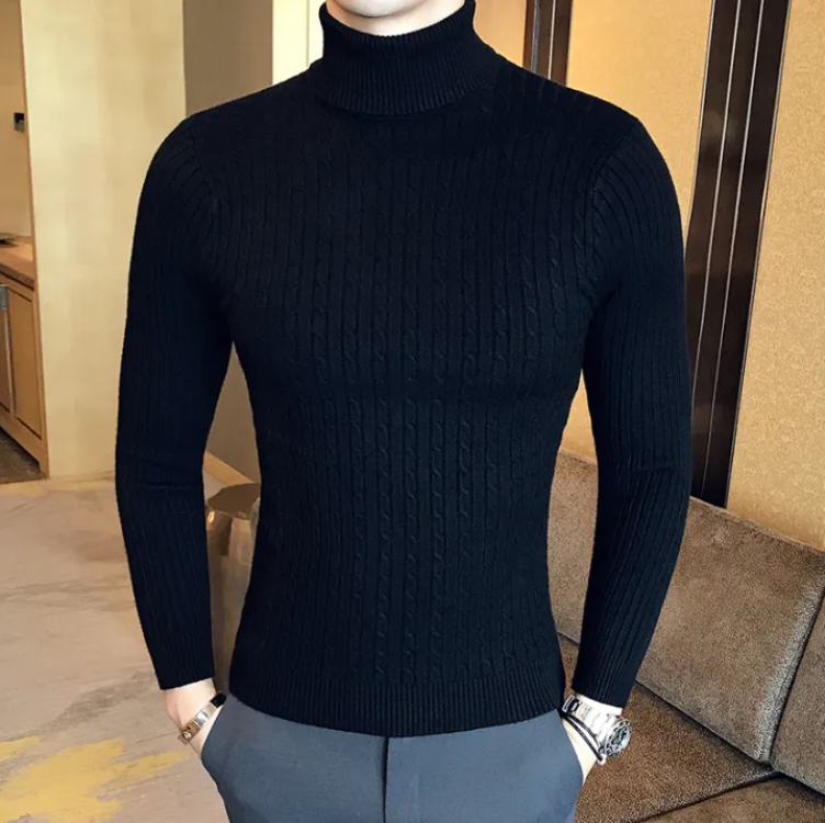 Miesten ohut turtleneck villapaita